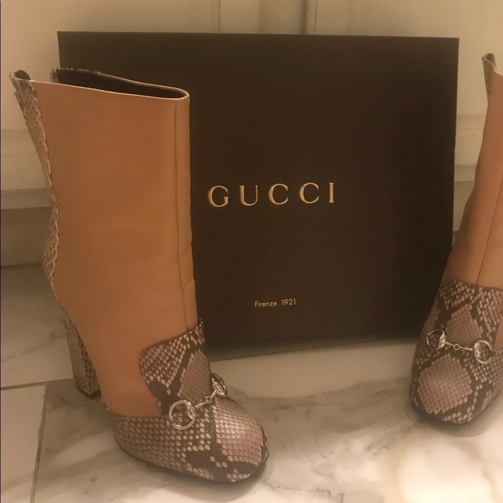 Gucci’s snake skinned boots